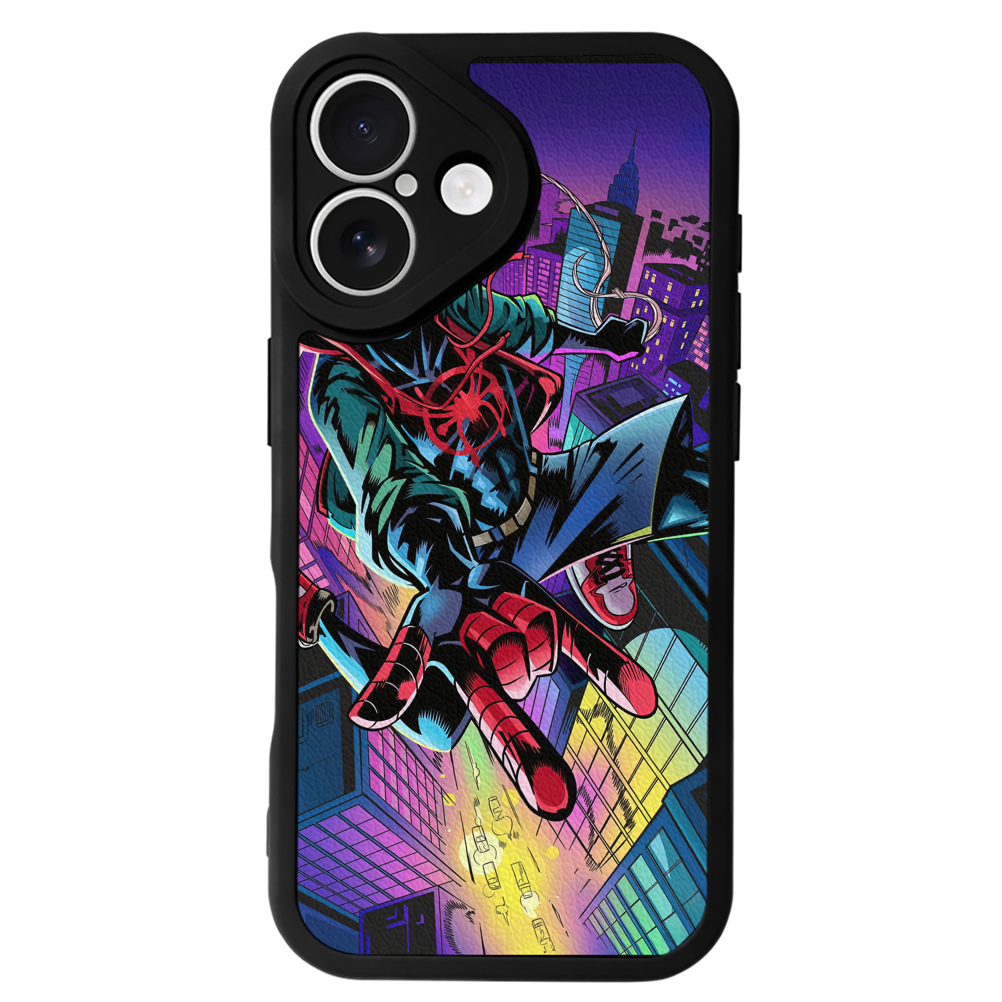（画像用） Spider Man スパイダーマン 【iPhone 16シリーズ対応】シリコンスマホケース（レザー調） 材質：シリコン